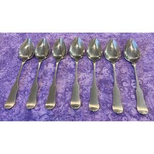 Oxford Hall OXH59 Soup Spoons‎ Spoon Satin Wing Heel Tipped Stainless Set Of 7
